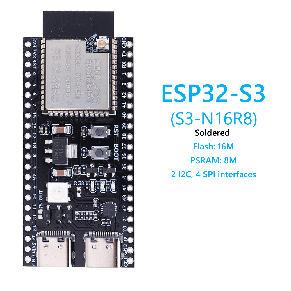 ESP32 S3 N16R8 N8R2 Dual Type- - Esp32 Uart Module ulasan dan harga