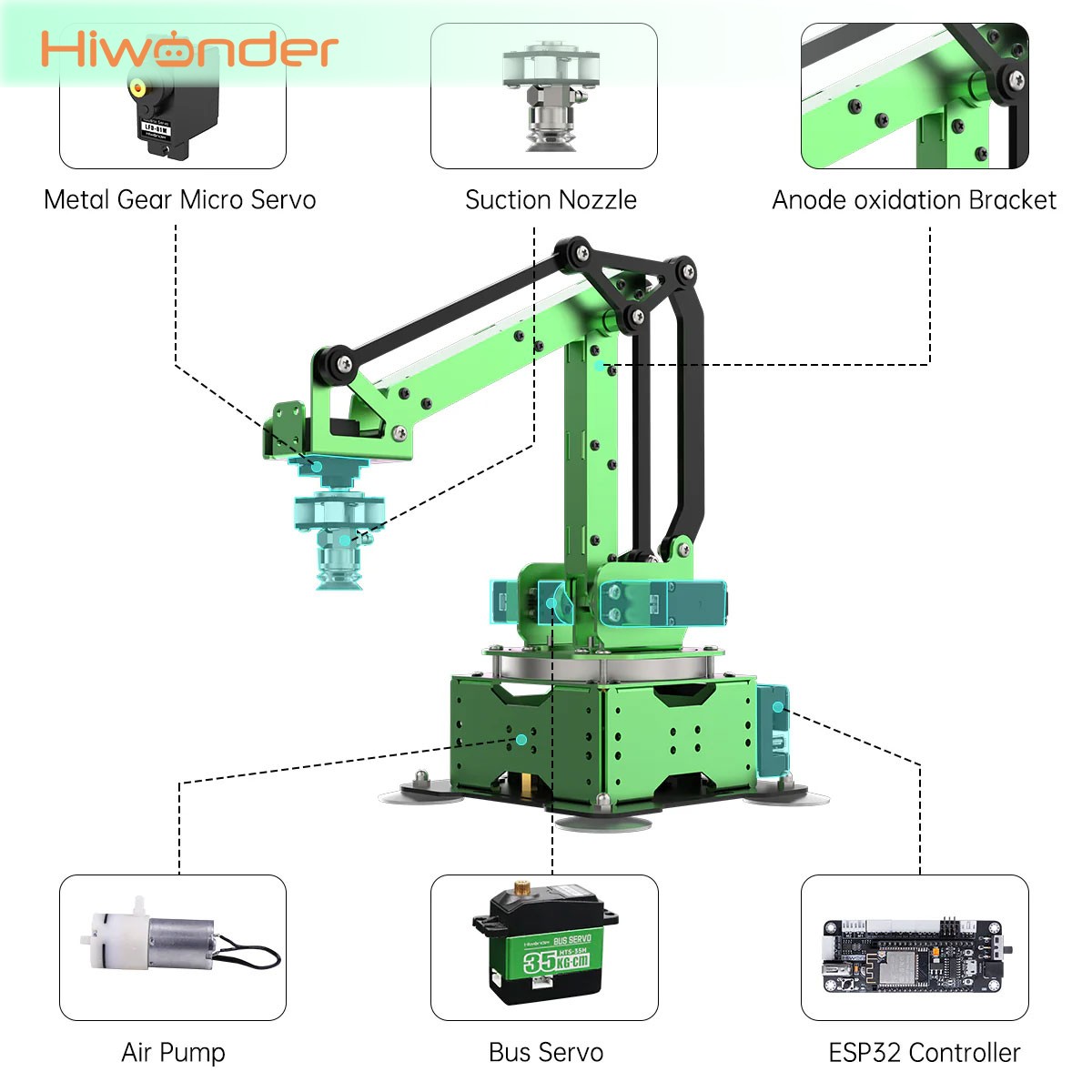 Hiwonder MaxArm 4DOF Robot Arm - Esp32 ulasan dan harga
